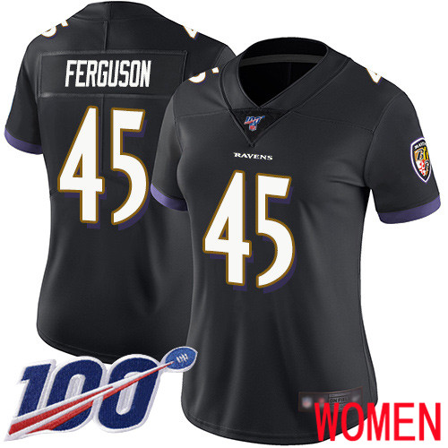 Baltimore Ravens Limited Black Women Jaylon Ferguson Alternate Jersey NFL Football #45 100th Season Vapor Untouchable